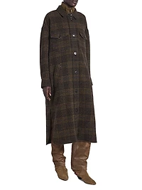 Gislene Plaid Virgin Wool Coat