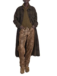 Gislene Plaid Virgin Wool Coat