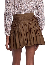 Ceola Ruffle-Trim Pleated Miniskirt