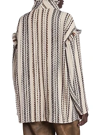 Illisa Striped Fringe-Trim Cotton-Blend Jacket