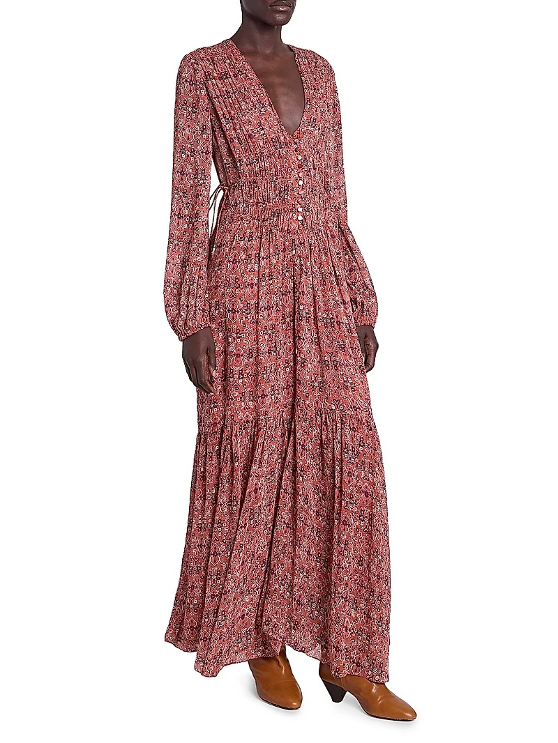 Briane Printed Tiered Maxi Dress