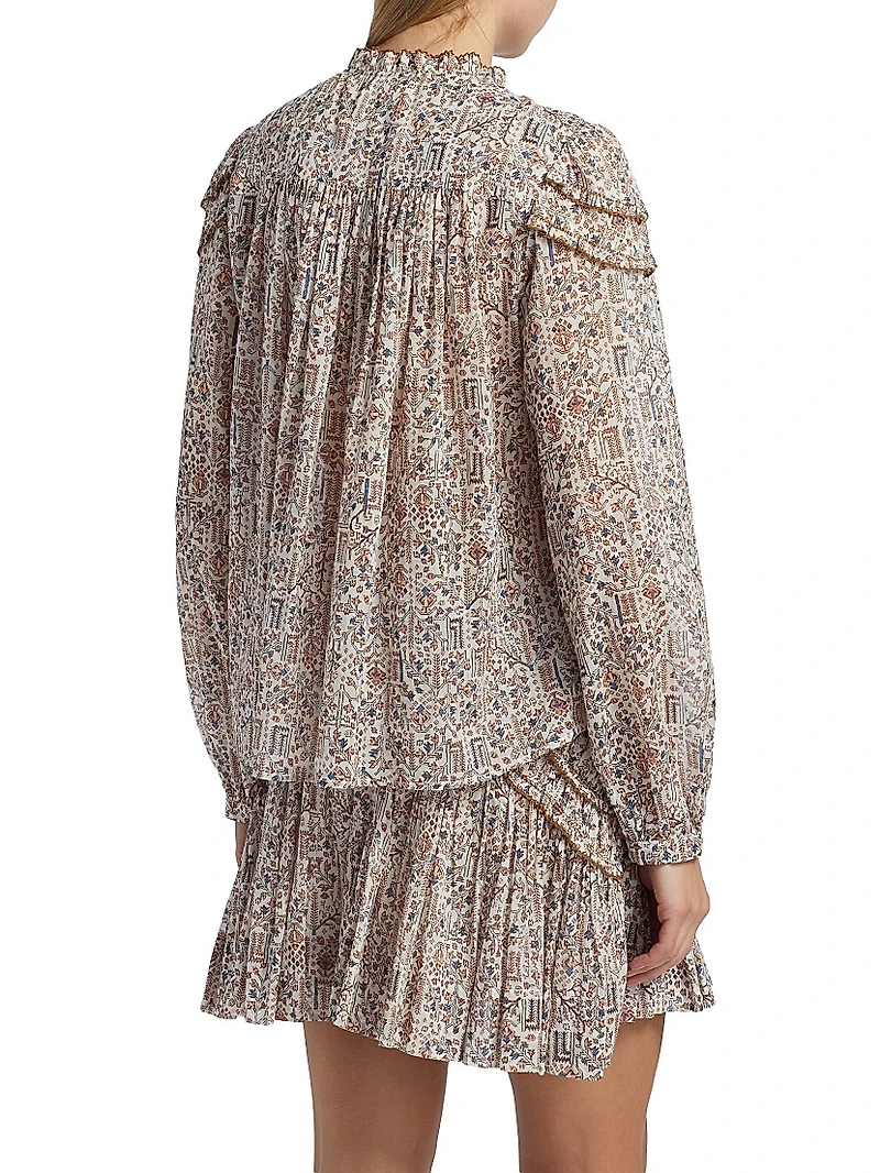 Christa Printed Cotton Blouse