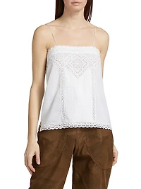Gaelia Lace-Trim Cotton Top