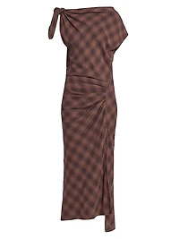 Naerys Checked Cotton Maxi Dress
