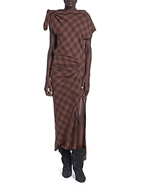 Naerys Checked Cotton Maxi Dress