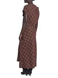 Naerys Checked Cotton Maxi Dress