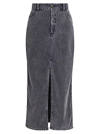 Odalie Stretch-Cotton Denim Midi-Skirt