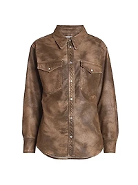 Karima Faux-Leather Shirt Jacket