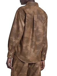 Karima Faux-Leather Shirt Jacket