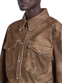 Karima Faux-Leather Shirt Jacket