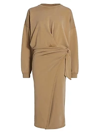 Sandrina Wrap Sweatshirt Midi-Dress