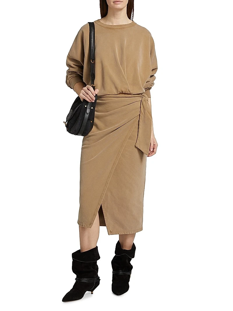 Sandrina Wrap Sweatshirt Midi-Dress