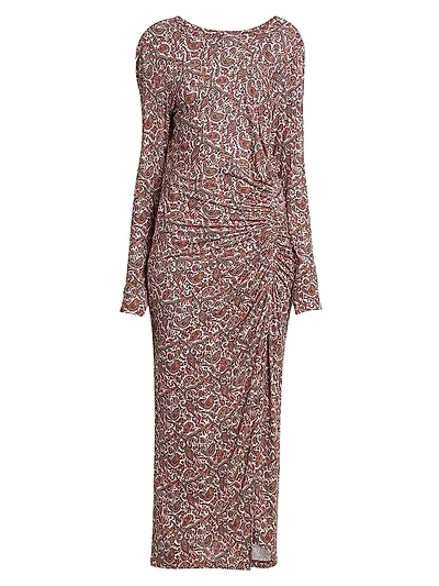 Jelina Paisley Stretch-Modal Midi-Dress