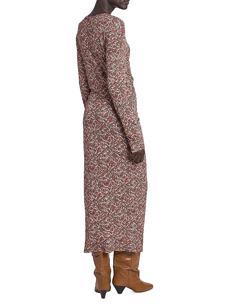 Jelina Paisley Stretch-Modal Midi-Dress