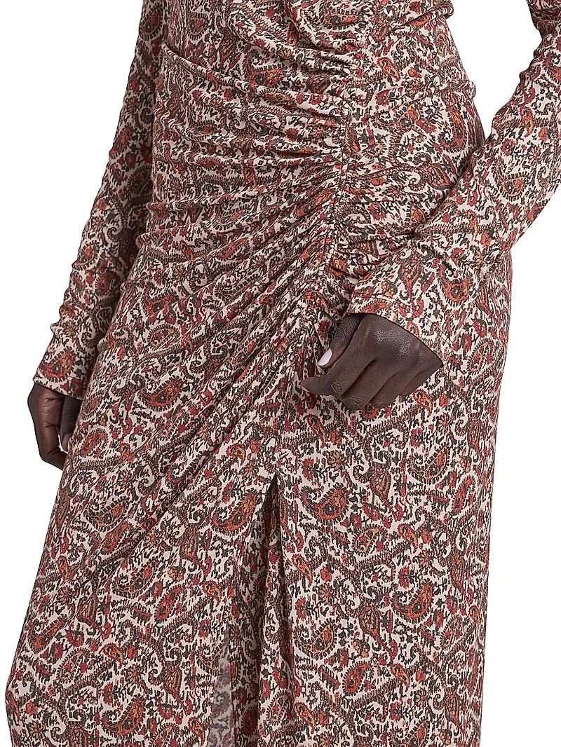 Jelina Paisley Stretch-Modal Midi-Dress