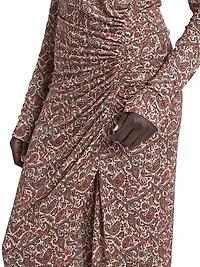 Jelina Paisley Stretch-Modal Midi-Dress