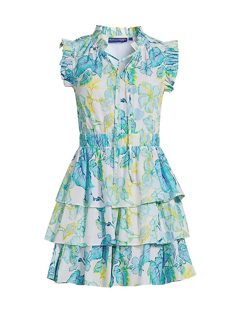Bimba Floral Tiered Cotton Minidress