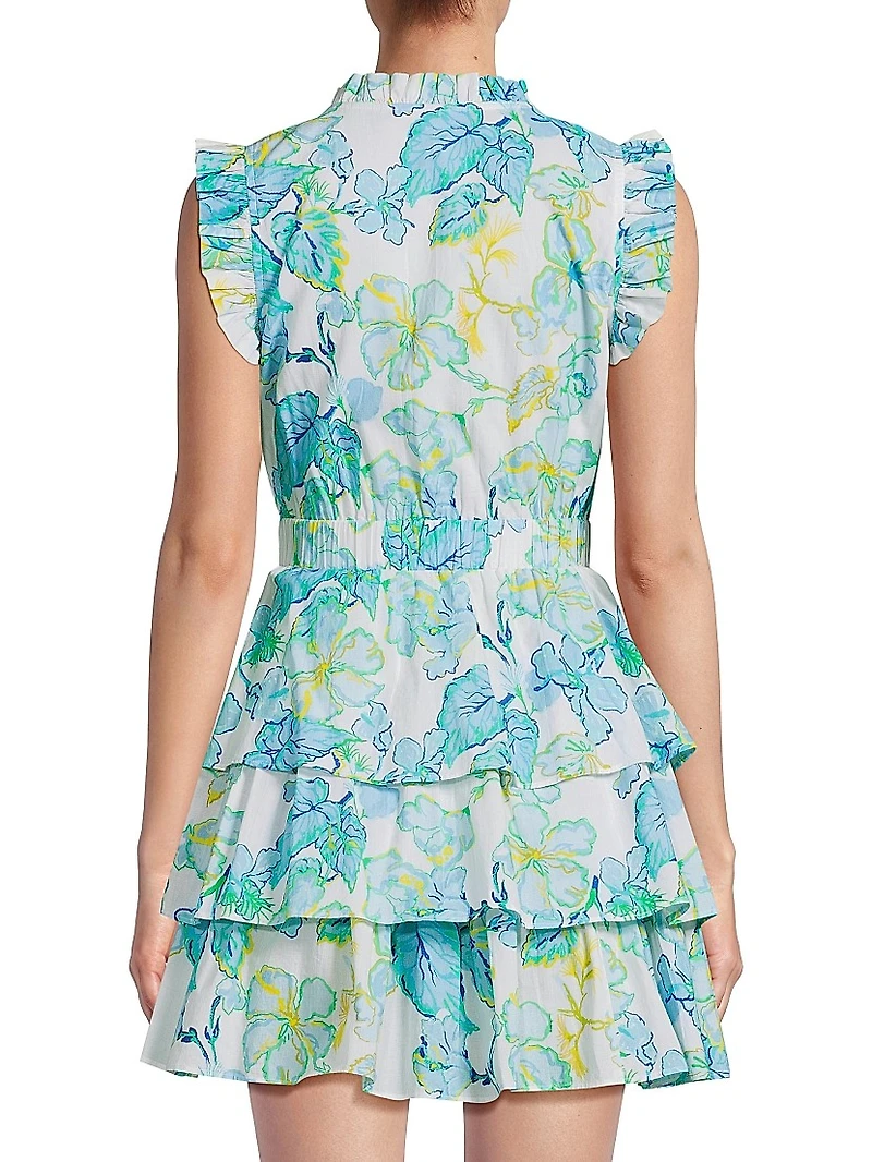 Bimba Floral Tiered Cotton Minidress