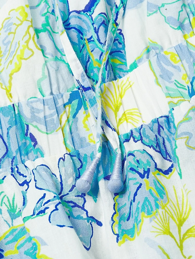 Bimba Floral Tiered Cotton Minidress