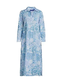 Brussels Printed Cotton Midi-Dress