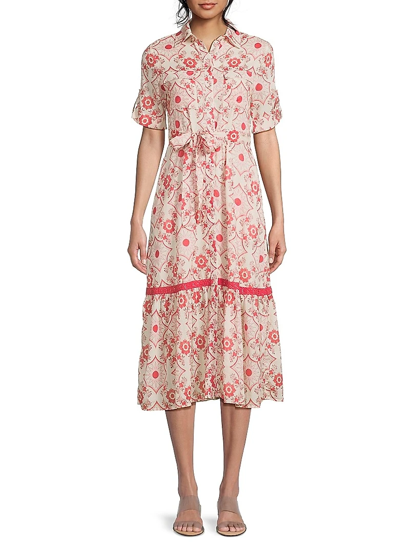 Carmel Cotton Floral Shirtdress