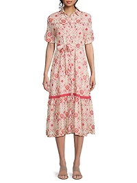 Carmel Cotton Floral Shirtdress