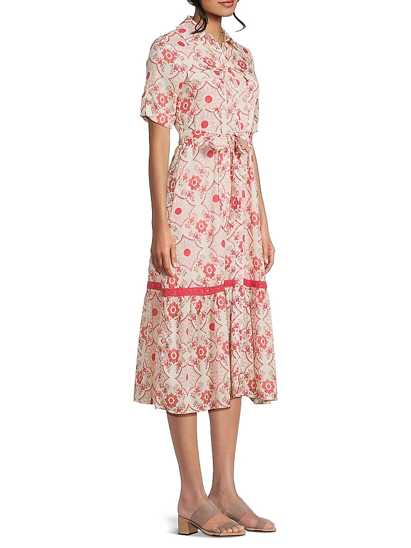 Carmel Cotton Floral Shirtdress