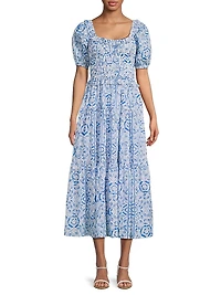 Percy Floral Cotton Midi-Dress