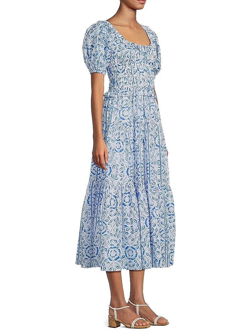 Percy Floral Cotton Midi-Dress