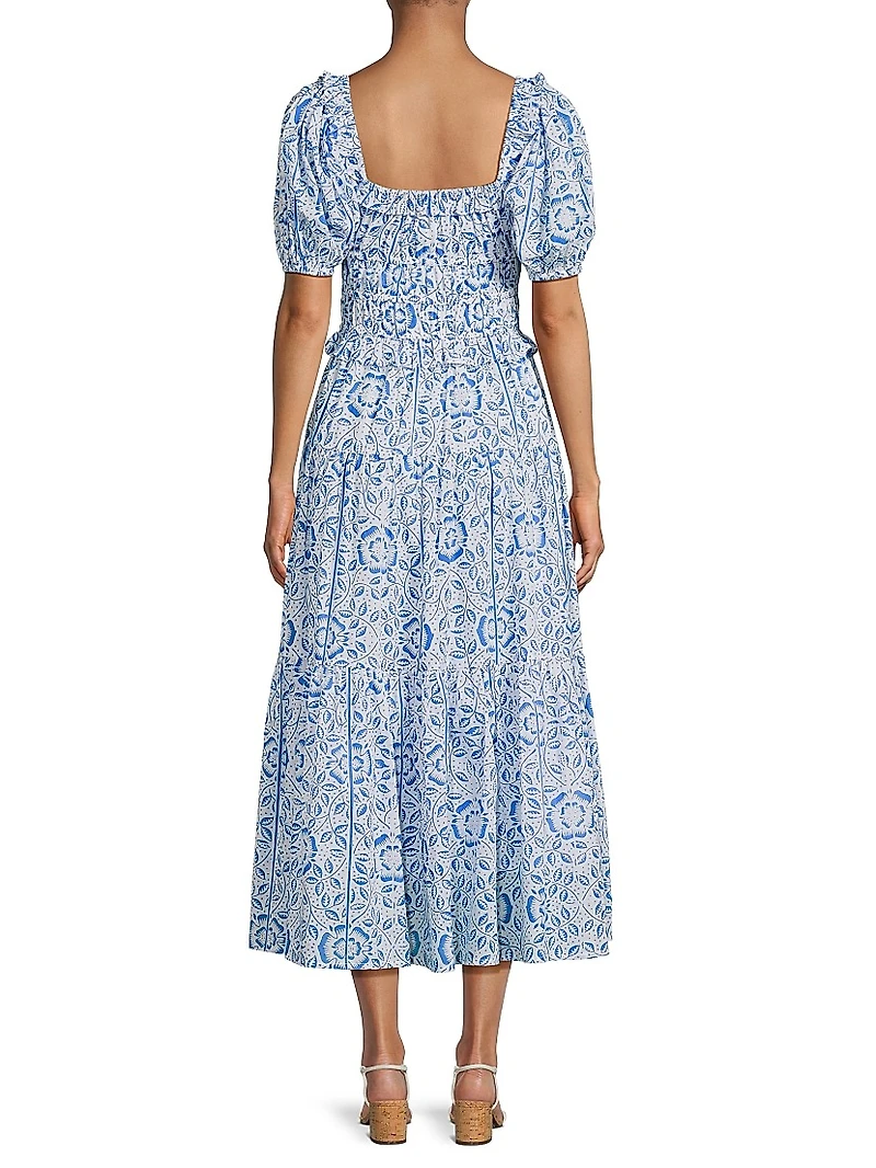 Percy Floral Cotton Midi-Dress