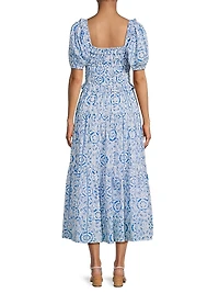 Percy Floral Cotton Midi-Dress