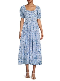 Percy Floral Cotton Midi-Dress