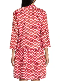 Deauville Printed Cotton Mini-Shirtdress