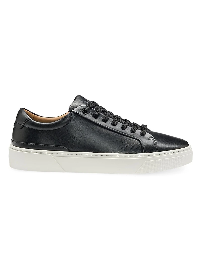 Leather Low-Top Trainers with Branded Lace Loop