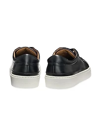 Leather Low-Top Trainers with Branded Lace Loop