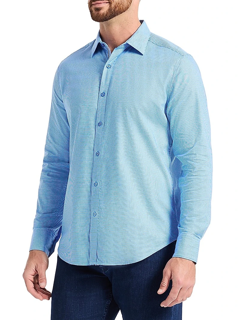 Kenmare Micro Houndstooth Button-Front Shirt