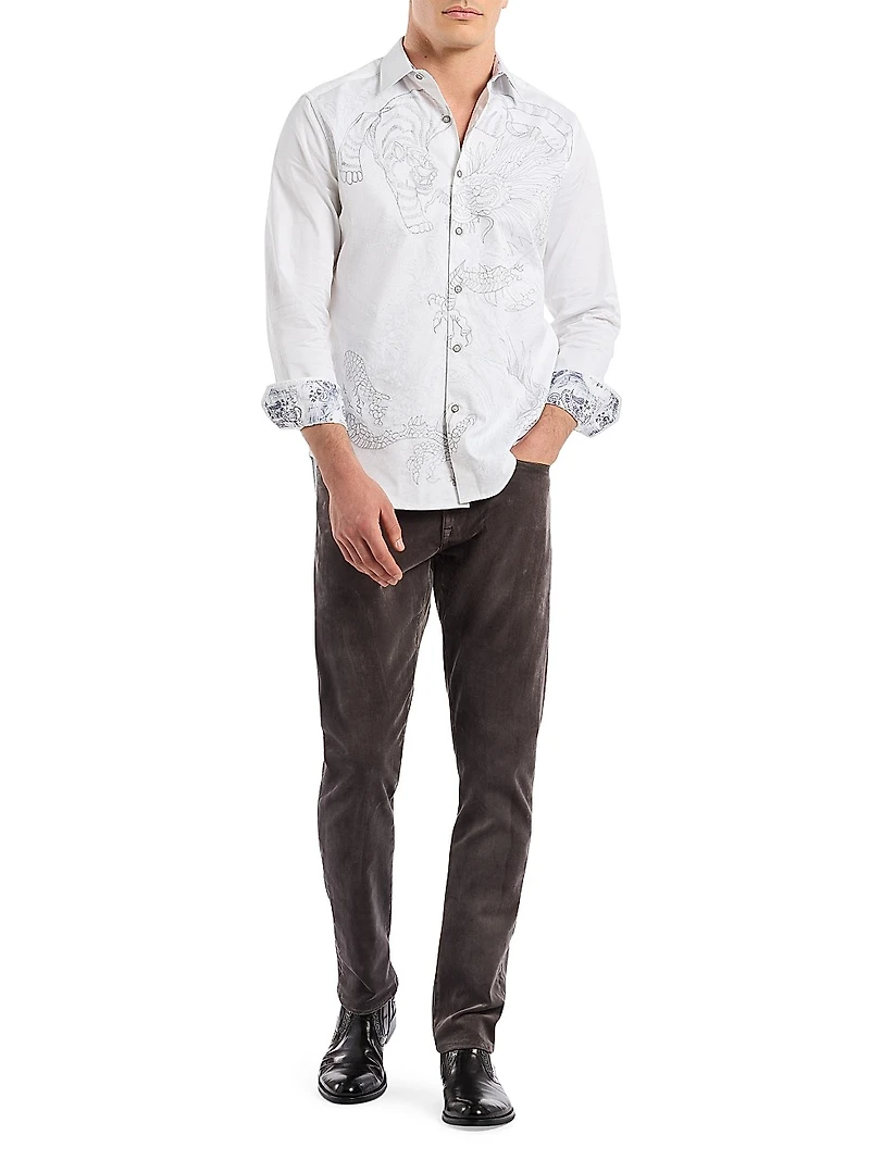 Maelstorm Embroidered Button-Front Shirt