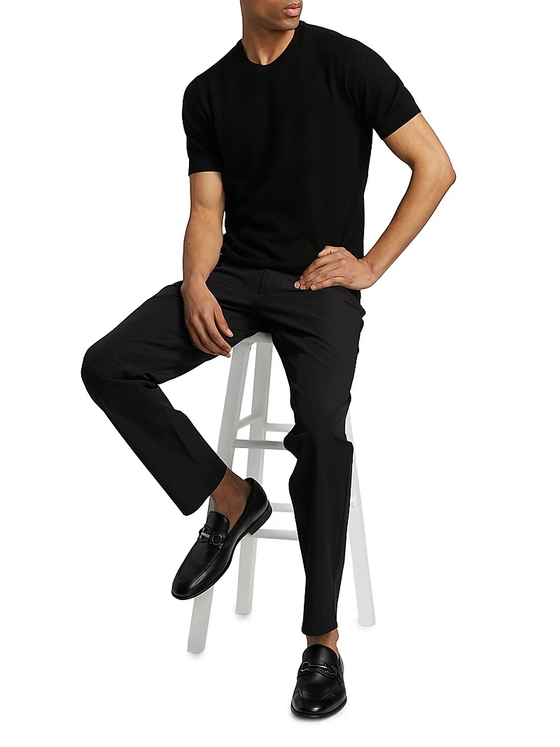 Tonal Textured Short-Sleeve Sweater