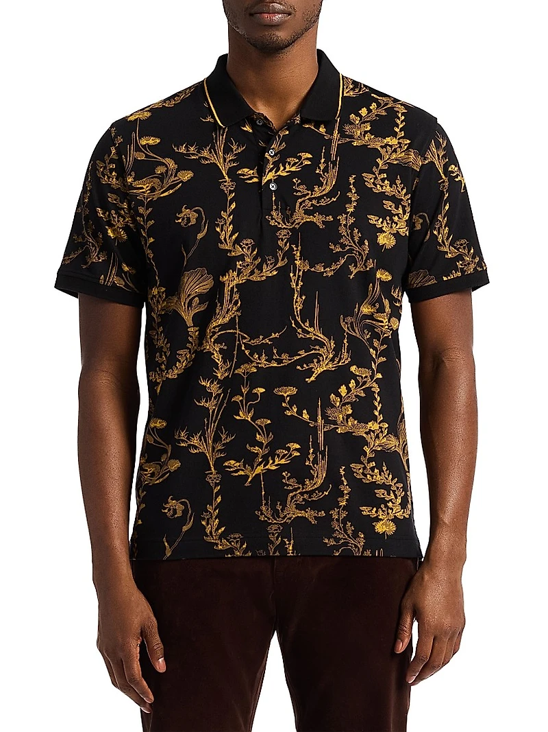 Vakos Printed Cotton Polo
