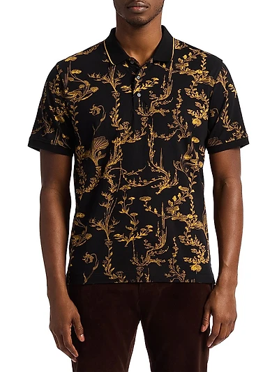 Vakos Printed Cotton Polo