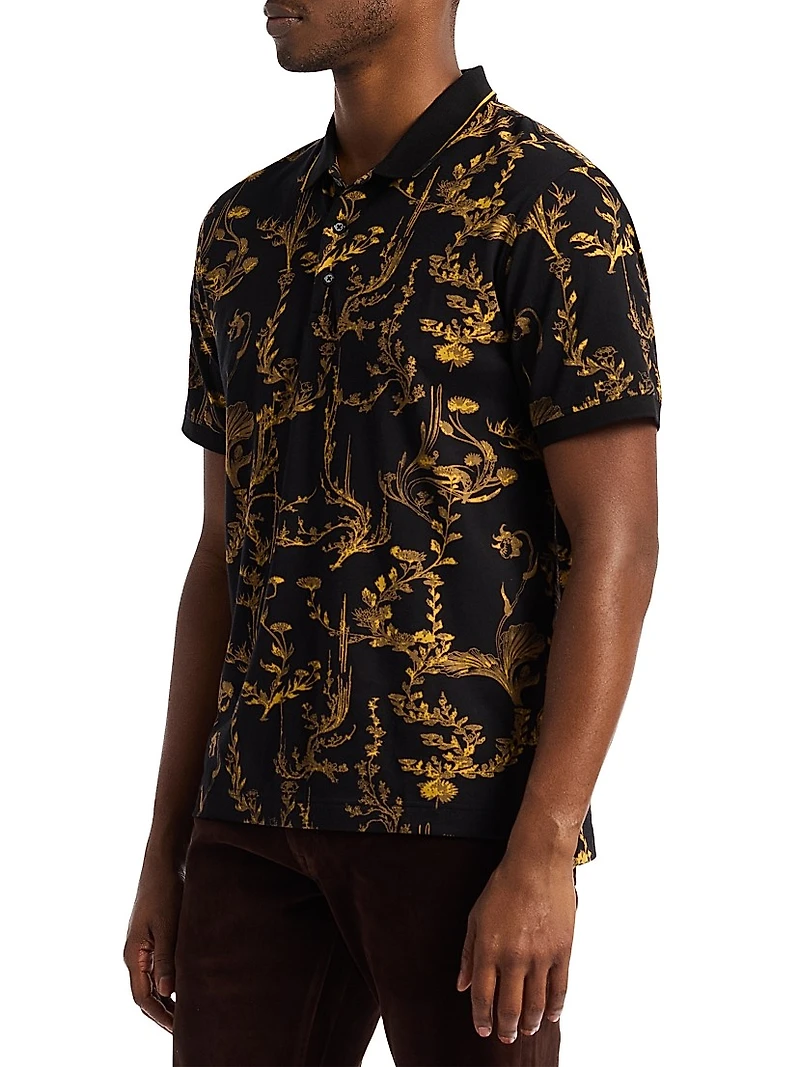 Vakos Printed Cotton Polo