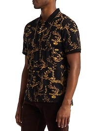 Vakos Printed Cotton Polo