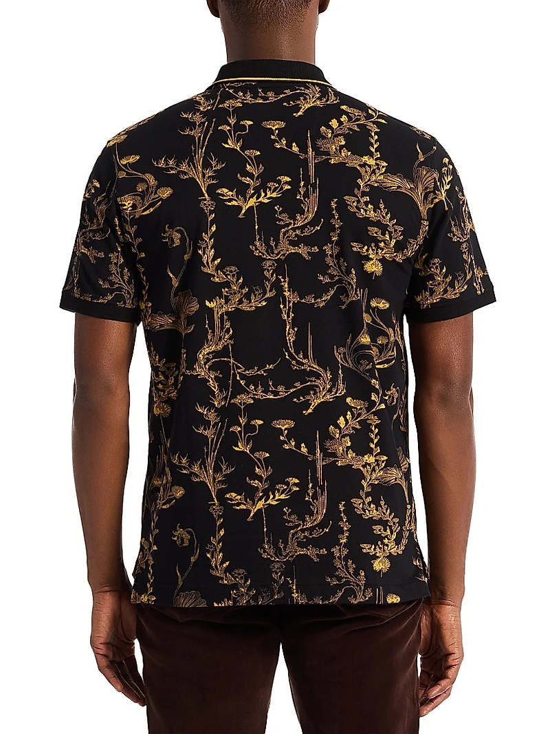 Vakos Printed Cotton Polo