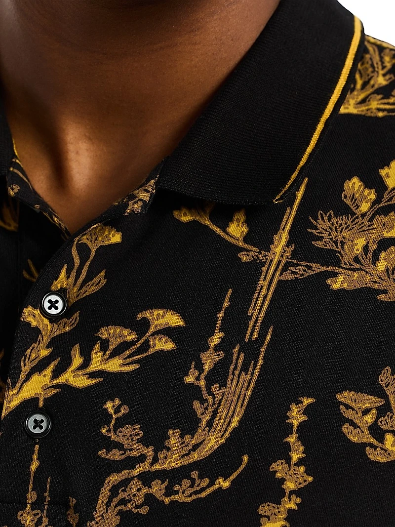 Vakos Printed Cotton Polo