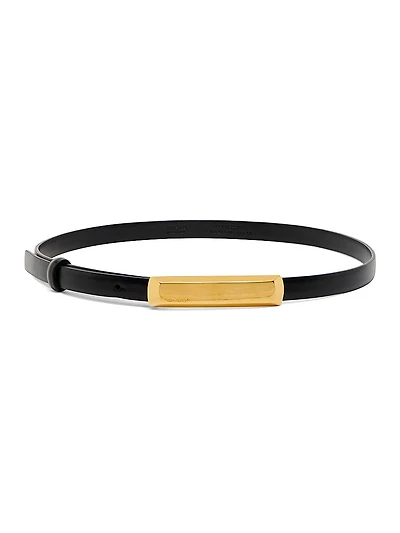 Angled Buckle Leather Belt