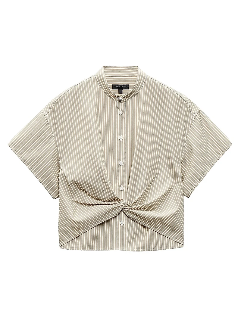 Gretchen Striped Poplin Twist Shirt