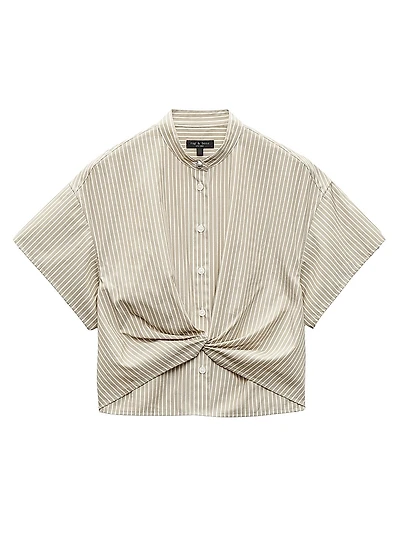 Gretchen Striped Poplin Twist Shirt