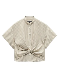 Gretchen Striped Poplin Twist Shirt