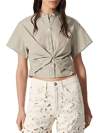 Gretchen Striped Poplin Twist Shirt