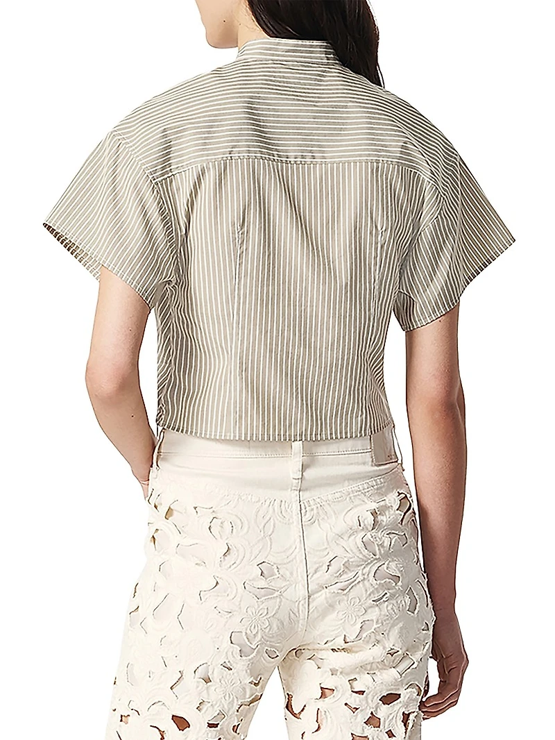 Gretchen Striped Poplin Twist Shirt